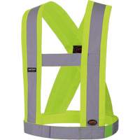 5493 High-Visibility 4" Wide Adjustable Safety Sash, Meets/Exceeds CSA Z96 Class 2 - Level 2, High Visibility Lime-Yellow, Silver Reflective Colour, One Size Cantin et fils