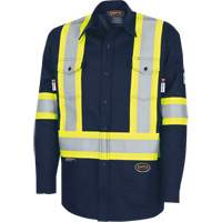 7742SF FR-TECH&reg; High-Visibility 88/12 Arc-Rated Safety Shirt, Small, Navy Blue Cantin et fils