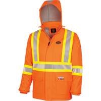 5884 Flash-Gard&reg; FR/Arc-Rated Waterproof Jacket with Hood, Small, High Visibility Orange, 51 cal/cm² Cantin et fils