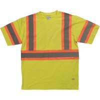 Chemise de s&eacute;curit&eacute; &agrave; manches courtes, Coton, T-petit, Jaune lime haute visibilit&eacute; Cantin et fils