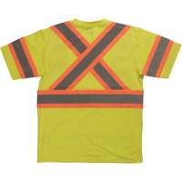 Chemise de s&eacute;curit&eacute; &agrave; manches courtes, Coton, T-petit, Jaune lime haute visibilit&eacute; Cantin et fils