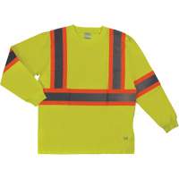 T-shirt de s&eacute;curit&eacute; &agrave; manches longues, Coton, T-petit, Jaune lime haute visibilit&eacute; Cantin et fils