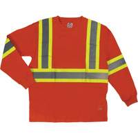 T-shirt de s&eacute;curit&eacute; &agrave; manches longues, Coton, T-petit, Orange haute visibilit&eacute; Cantin et fils