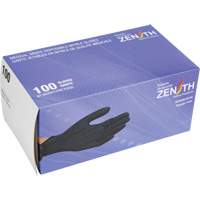 Gants d'examen de poids lourd &agrave; prise tactile, Petit, Nitrile, 8 mils, Sans poudre, Noir, Classe 2 Cantin et fils