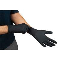 Gants d'examen de poids lourd &agrave; prise tactile, Petit, Nitrile, 8 mils, Sans poudre, Noir, Classe 2 Cantin et fils