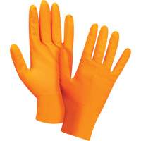 Gants d'examen de poids lourd &agrave; prise tactile, Petit, Nitrile, 8 mils, Sans poudre, Orange, Classe 2 Cantin et fils