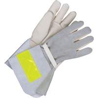 Lined Utility Gloves with 5" Cuff, Grain Cowhide, Size 10 Cantin et fils