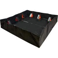 Berme d&eacute;ployable &agrave; mur IBX, Capacit&eacute; 268 gal. US, 6' la x 6' lo x 12" h, Support &agrave; encliqueter Cantin et fils