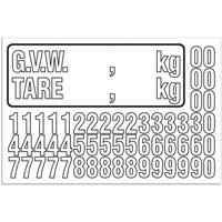 Trousse de num&eacute;rotation de la masse brute du v&eacute;hicule (MBV) pour camion, Num&eacute;ros/lettres/ponctuation assortis, Blanc Cantin et fils