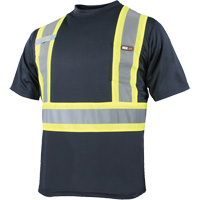 Quick Dry Short Sleeves T-Shirt, Polyester, Small, Navy Blue Cantin et fils