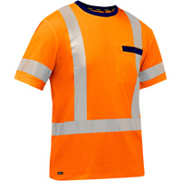 Bisley&reg; X-Back Short Sleeve Shirt, Poly-Cotton, Small, High Visibility Orange Cantin et fils