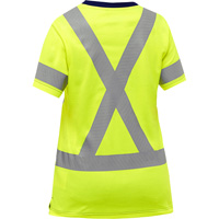Bisley&reg; Women's X-Back Short Sleeve Shirt, Poly-Cotton, Small, High Visibility Lime-Yellow Cantin et fils