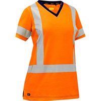 Bisley&reg; Women's X-Back Short Sleeve Shirt, Poly-Cotton, Small, High Visibility Orange Cantin et fils