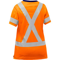 Bisley&reg; Women's X-Back Short Sleeve Shirt, Poly-Cotton, Small, High Visibility Orange Cantin et fils
