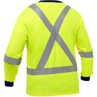 Bisley&reg; X-Back Long Sleeve Shirt, Poly-Cotton, Small, High Visibility Lime-Yellow Cantin et fils