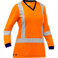 Bisley&reg; Women's X-Back Long Sleeve Shirt, Poly-Cotton, Small, High Visibility Orange Cantin et fils