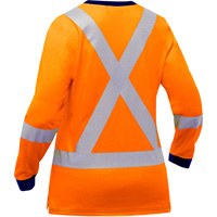 Bisley&reg; Women's X-Back Long Sleeve Shirt, Poly-Cotton, Small, High Visibility Orange Cantin et fils