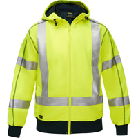 Bisley&reg; X-Back Full Zip Hooded Sweatshirt with Sherpa Lining, Small, High Visibility Lime-Yellow Cantin et fils