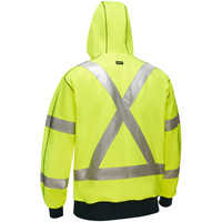 Bisley&reg; X-Back Full Zip Hooded Sweatshirt with Sherpa Lining, Small, High Visibility Lime-Yellow Cantin et fils