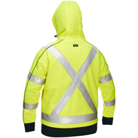 Bisley&reg; X-Back Women's Contoured Full Zip Hooded Sweatshirt with Sherpa Lining, Small, High Visibility Lime-Yellow Cantin et fils