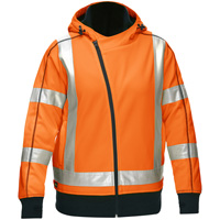 Bisley&reg; X-Back Women's Contoured Full Zip Hooded Sweatshirt with Sherpa Lining, Small, High Visibility Orange Cantin et fils