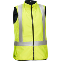 Veste bouffante, enveloppante et r&eacute;versible avec X au dos Bisley pour femmes, Jaune lime haute visibilit&eacute;, Petit, Polyester Cantin et fils