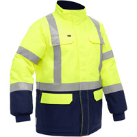 Manteau pour le froid extr&ecirc;me avec bas bleu marin et X au dos Bisley, Polyester, Jaune lime haute visibilit&eacute;, Moyen Cantin et fils