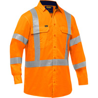 Chemise de travail &agrave; manches longues et X au dos Bisley avec X-Airflow, Poly-coton, Petit, Orange haute visibilit&eacute; Cantin et fils