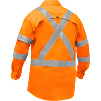 Chemise de travail &agrave; manches longues et X au dos Bisley avec X-Airflow, Poly-coton, Petit, Orange haute visibilit&eacute; Cantin et fils