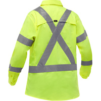Chemise de travail &agrave; manches longues et X au dos Bisley avec X-Airflow pour femmes, Poly-coton, Petit, Jaune lime haute visibilit&eacute; Cantin et fils