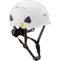 Casque de s&eacute;curit&eacute; d'escalade Fibre Metal, R&eacute;pond aux normes CSA type 2, Suspension Rochet, Ventil&eacute; Cantin et fils