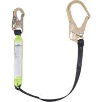 SA-6402-4 Shock Absorbing Lanyard, 4', Form Hook Center, Snap Hook Leg Ends, Polyester Cantin et fils