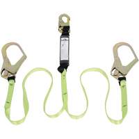SA-54022-4 Shock Absorbing Lanyard, 4', Form Hook Center, Snap Hook Leg Ends, Polyester Cantin et fils