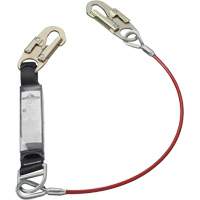 SA-5500-4 Shock Absorbing Lanyard, 4', Snap Hook Center, Snap Hook Leg Ends, Galvanized Steel Cantin et fils