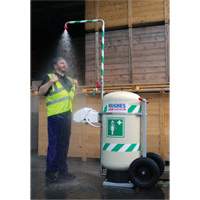Douche d'urgence mobile et ind&eacute;pendant avec douche oculaire et faciale, Capacit&eacute; 30 gal., Conformit&eacute; Aucune Cantin et fils