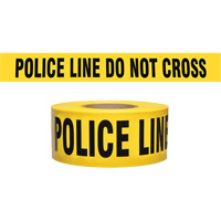 Ruban pour barricade de calibre entrepreneur "Police Line Do Not Cross", Anglais, 3" la x 1000' lo, 2 mils, Noir sur jaune Cantin et fils