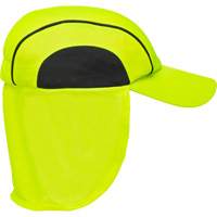 Chapeaux de refroidissement avec voiles pour le cou, Lime haute visibilit&eacute; Cantin et fils