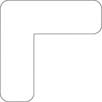 Floor Marking Shapes, L, 7" L x 3.5" W, White, Vinyl Cantin et fils