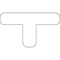 Durastripe Rounded X-TREME DuraT, T, 7" L x 4" W, White, Vinyl Cantin et fils