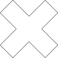 Floor Marking Shapes, Cross, 9.5" L x 3.5" W, White, Vinyl Cantin et fils