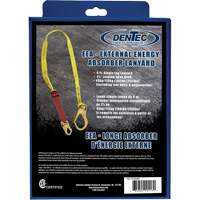 External Energy Absorber Lanyard with 2-1/4" Hook in Retail Box, 6', Snap Hook Center, Snap Hook Leg Ends, Polyester Cantin et fils