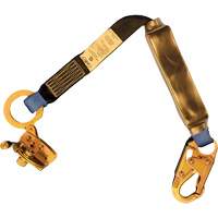 Trailing Rope Grab with Attached Shock Pack Lanyard, 2', Snap Hook Center, Snap Hook Leg Ends, Polyester Cantin et fils