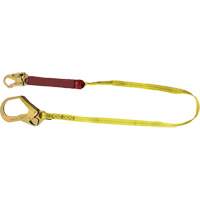 External Energy Absorber Lanyard with 2-1/4" Hook, 6', Snap Hook Center, Snap Hook Leg Ends, Polyester Cantin et fils