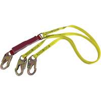 External Energy Absorber Lanyard with 3/4" Hooks, 6', Snap Hook Center, Snap Hook Leg Ends, Polyester Cantin et fils