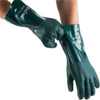 Gants verts &agrave; double enduit, 14" lo, PVC, Doublure en Jersey de coton, 70 mils Cantin et fils