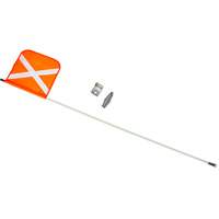 Tige de s&eacute;curit&eacute; robuste, Fixation Filet&eacute;, Hauteur 5', Orange avec X r&eacute;fl&eacute;chissant Cantin et fils