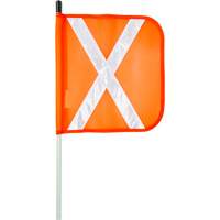 Tige de s&eacute;curit&eacute; robuste, Fixation Filet&eacute;, Hauteur 8', Orange avec X r&eacute;fl&eacute;chissant Cantin et fils