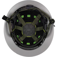 Casque Fibre Metal de style escalade avec bordure compl&egrave;te, R&eacute;pond aux normes CSA type 2, Suspension Rochet, Ventil&eacute; Cantin et fils