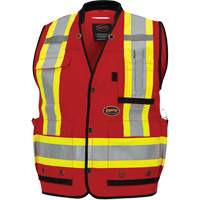 6678 High-Visibility Antimicrobial Mesh-Back Surveyor Vest, Red, Small, Polyester Cantin et fils