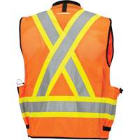 6680 High-Visibility Antimicrobial Mesh-Back Surveyor Vest, High Visibility Orange, Small, Polyester Cantin et fils